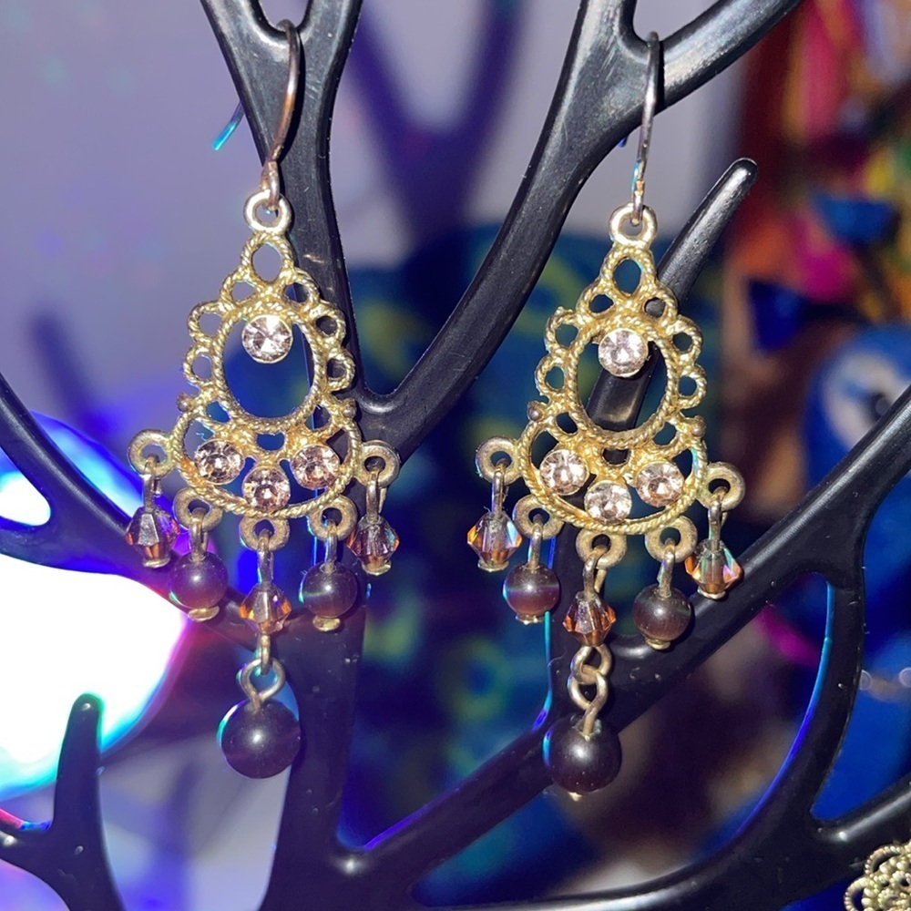 Boho Gold Tone Dangle Earrings